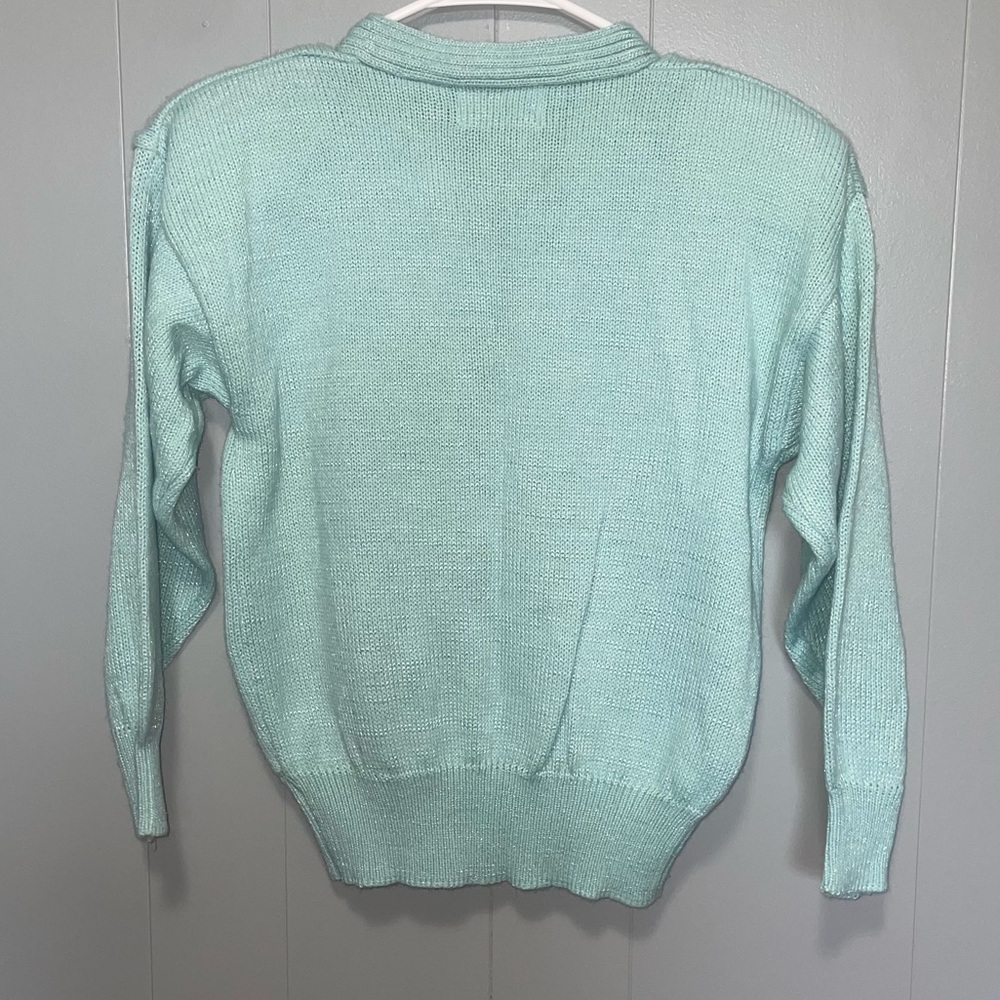 Jaclyn Smith 80s NWT Deadstock Embroidered Blue Sweater Size Small - Picture 8 of 8